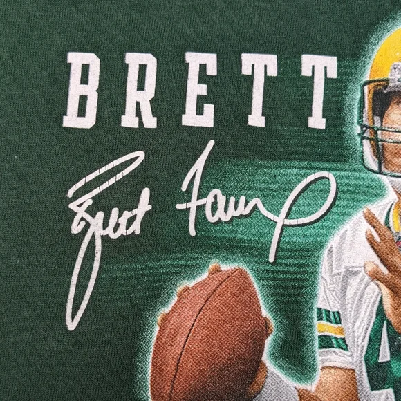 NFL Brett Farve Quarterback Record Shirt Green Bay Packers Large Men's Football - Picture 6 of 13
